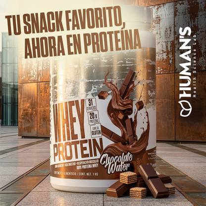 Proteína Whey Humans – Chocolate Wafer | 20 g de Proteína | Sin Azúcar Añadida | Libre de Gluten | 31 Porciones