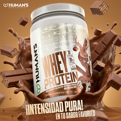 Proteína Whey Humans – Chocolate Wafer | 20 g de Proteína | Sin Azúcar Añadida | Libre de Gluten | 31 Porciones