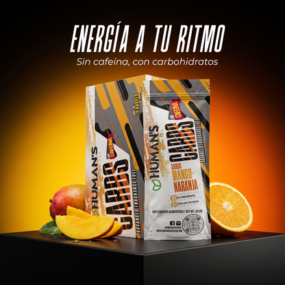 Human’s CARBS Gel Energético sin Cafeína con 40 g de Carbohidratos y Electrolitos | Sabor Natural, 10 Sobres de 60 g