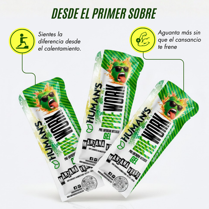 Pre Workout en Gel Humans | Energía, Enfoque y Rendimiento | 20 Sobres (60 g c/u)