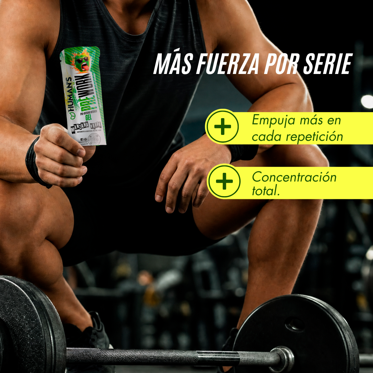 Pre Workout en Gel Humans | Energía, Enfoque y Rendimiento | 20 Sobres (60 g c/u)