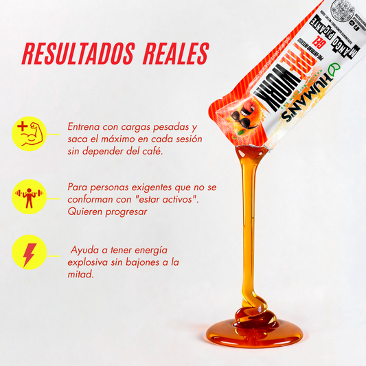 Pre Workout en Gel Humans | Energía, Enfoque y Rendimiento | 20 Sobres (60 g c/u)