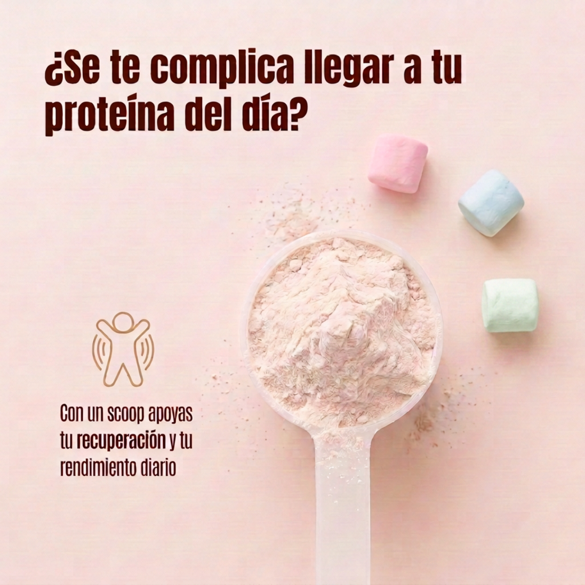 Proteína Whey Humans – Vainilla Malvavisco | 20 g de Proteína | Sin Azúcar Añadida | Libre de Gluten | 31 Porciones