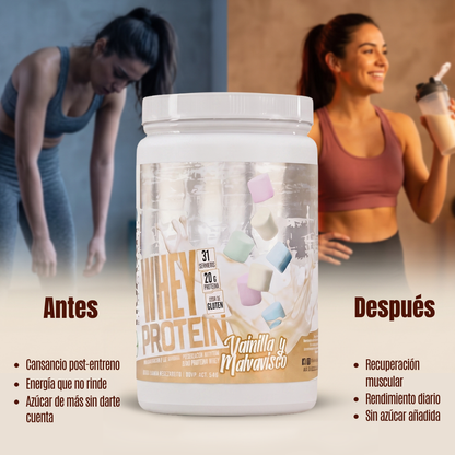 Proteína Whey Humans – Vainilla Malvavisco | 20 g de Proteína | Sin Azúcar Añadida | Libre de Gluten | 31 Porciones