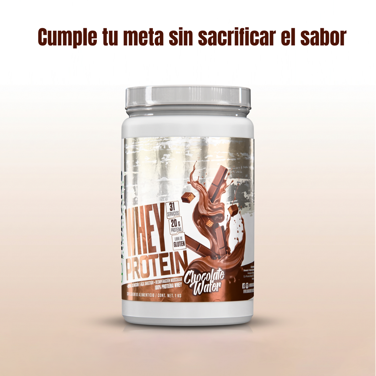 Proteína Whey Humans – Chocolate Wafer | 20 g de Proteína | Sin Azúcar Añadida | Libre de Gluten | 31 Porciones