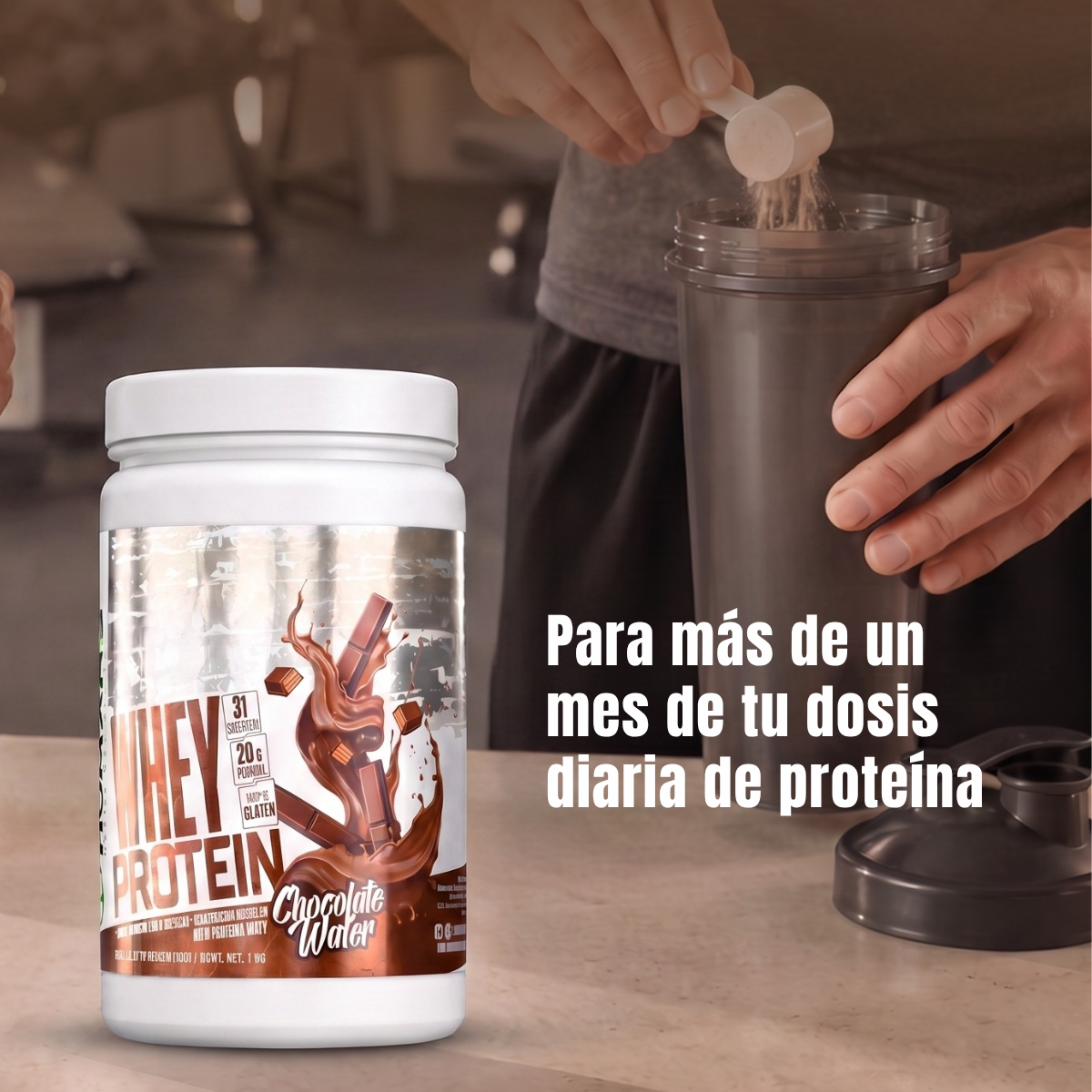 Proteína Whey Humans – Chocolate Wafer | 20 g de Proteína | Sin Azúcar Añadida | Libre de Gluten | 31 Porciones