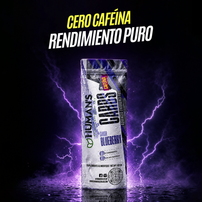 Human’s CARBS Gel Energético sin Cafeína con 40 g de Carbohidratos y Electrolitos | Sabor Natural, 10 Sobres de 60 g