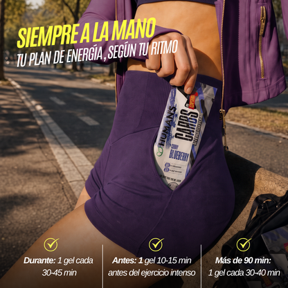 Human’s CARBS Gel Energético sin Cafeína con 40 g de Carbohidratos y Electrolitos | Sabor Natural, 10 Sobres de 60 g
