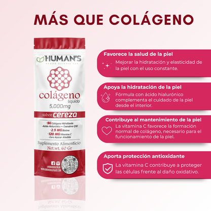 Colágeno Líquido Hidrolizado 5000mg con Ácido Hialurónico, Coenzima Q10 y Vitamina C