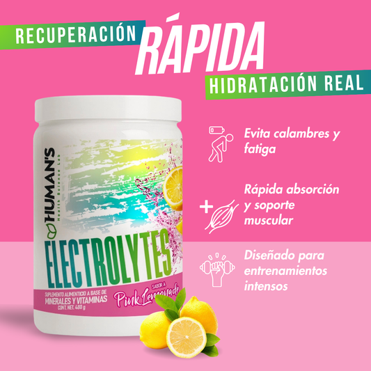 Electrolitos en Polvo Humans – Pink Lemonade | Hidratación, Rendimiento y Recuperación | 30 Porciones