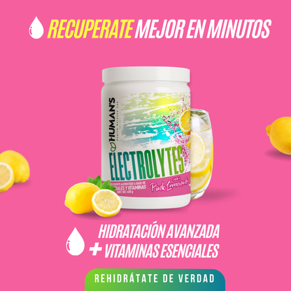 Electrolitos en Polvo Humans – Pink Lemonade | Hidratación, Rendimiento y Recuperación | 30 Porciones