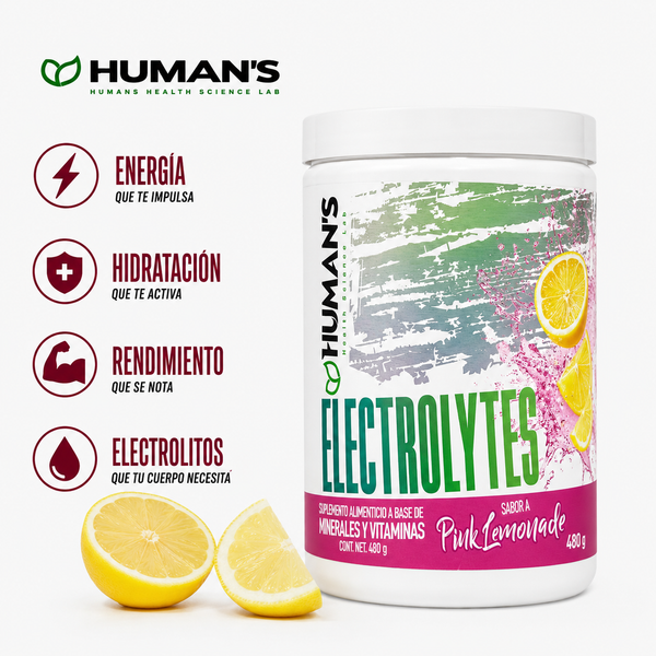 Electrolitos en Polvo Humans – Pink Lemonade | Hidratación, Rendimiento y Recuperación | 30 Porciones