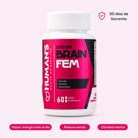 Brain Fem | Multivitamínico para Mujer — Energía, Concentración y Menos Estrés | 60 Tabletas