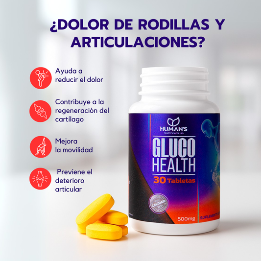 Humans GlucoHealth – Para Soporte Articular y Movilidad | Con Glucosamina, condroitina y colágeno |30 Tabletas
