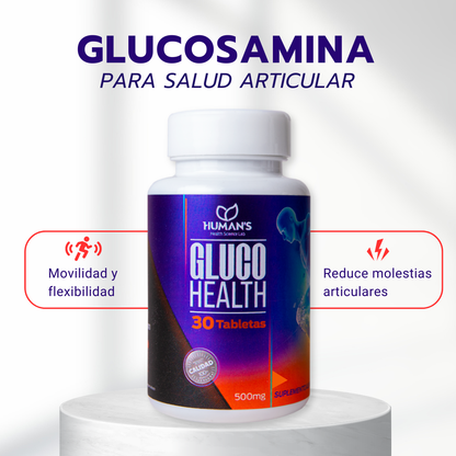 Humans GlucoHealth – Para Soporte Articular y Movilidad | Con Glucosamina, condroitina y colágeno |30 Tabletas