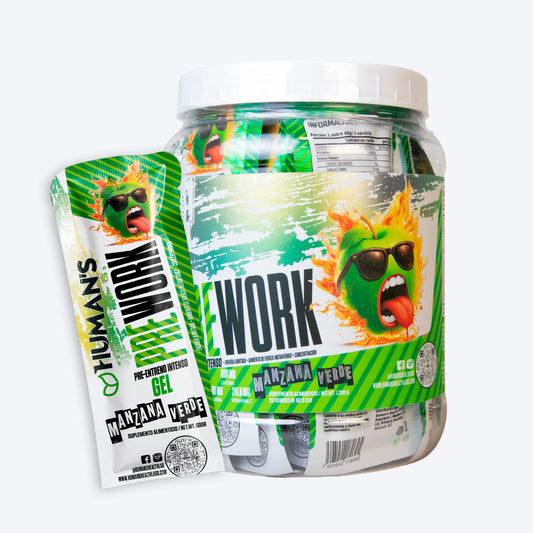 Pre Workout en Gel Humans – Manzana Verde | Energía, Enfoque y Rendimiento | 20 Sobres (60 g c/u)