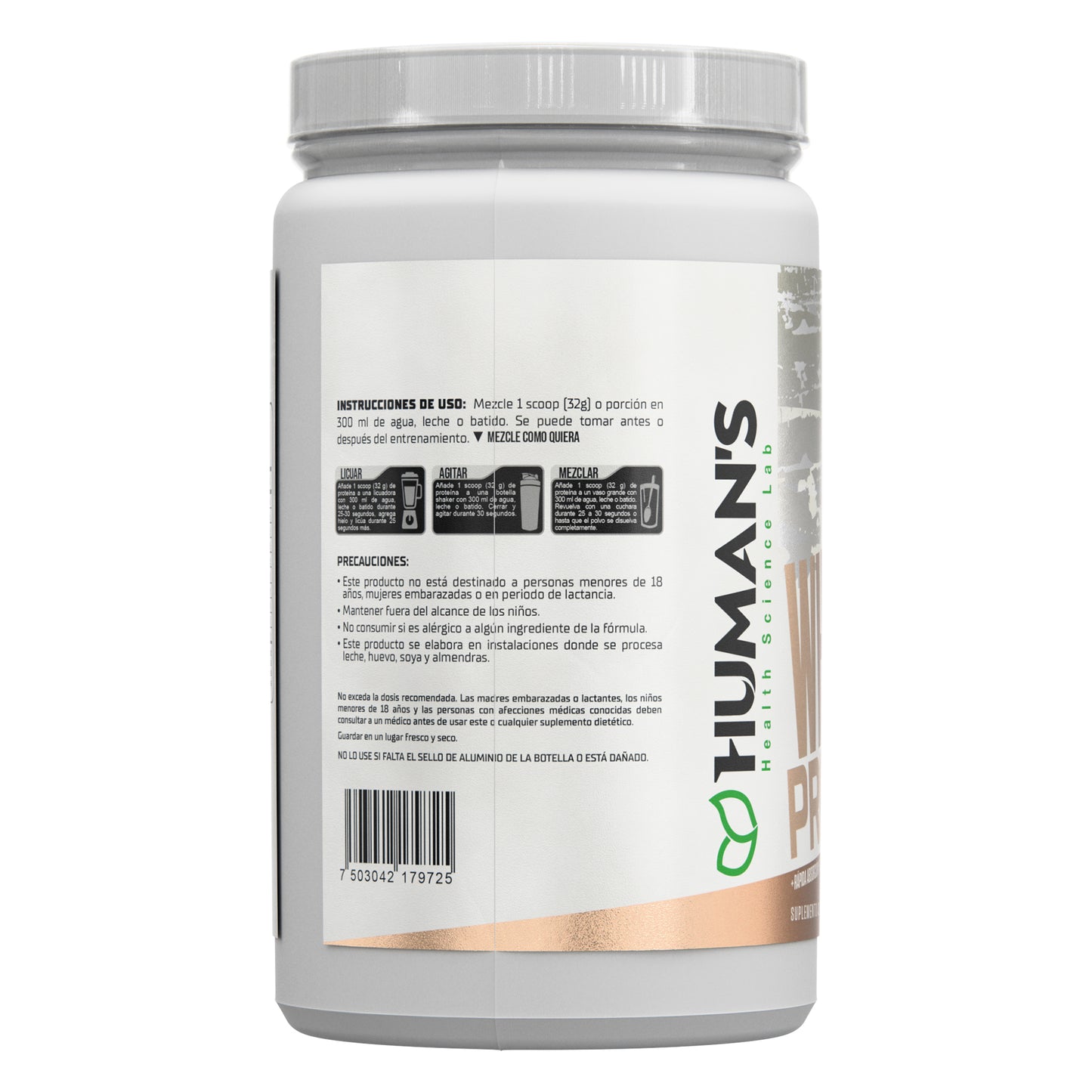 Proteína Whey Humans – Chocolate Wafer | 20 g de Proteína | Sin Azúcar Añadida | Libre de Gluten | 31 Porciones