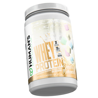 Proteína Whey Humans – Vainilla Malvavisco | 20 g de Proteína | Sin Azúcar Añadida | Libre de Gluten | 31 Porciones