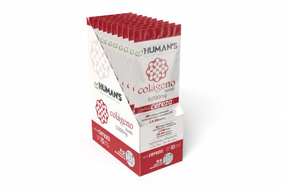 Colágeno Líquido Hidrolizado 5000mg con Ácido Hialurónico, Coenzima Q10 y Vitamina C – Caja con 10 Sachets – Sabor Cereza