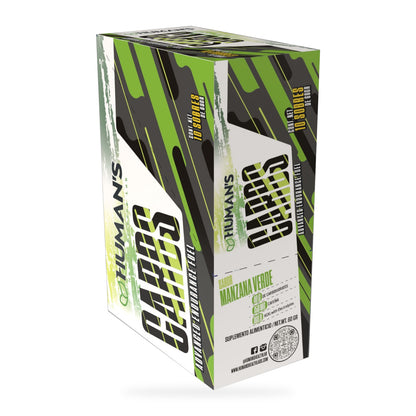 Human’s CARBS Gel Energético con 40 g de Carbohidratos, 150 mg de Cafeína y Electrolitos | Sabor Natural, 10 Sobres de 60 g